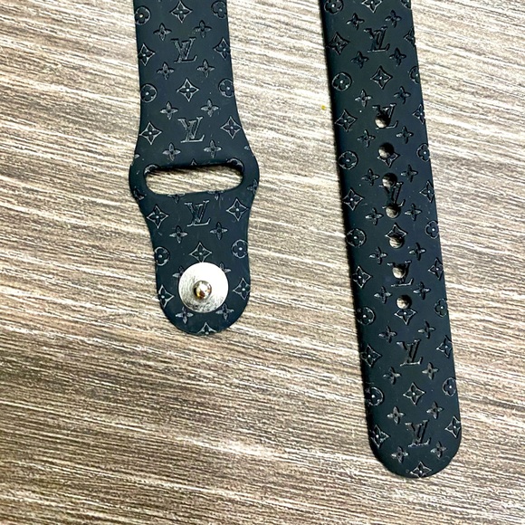 Neoprene Laser Imprint Apple Watch Band in Black - Picture 2 of 8
